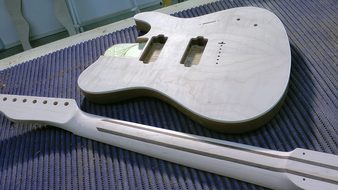 Build your own guitar the completed body and the neck